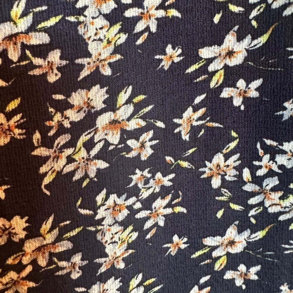 Belongsci Floral Mini Summer Dress Tea Style Navy Ruffled Hem Size Small - Picture 6 of 12